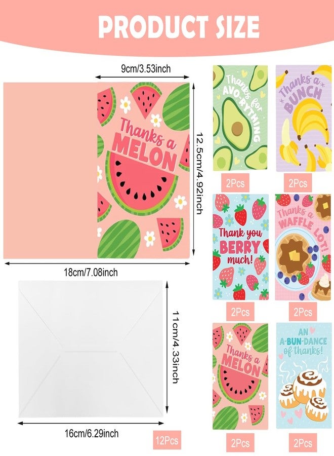 OFIFO® Colorful Thank You Cards (with Envelopes), 12 Unique Designs, Blank Small Cards, Suitable for Teachers, Employees, Graduation, Farewell and Other Festive Occasions, 12.7cmx17.8cm - Image 2